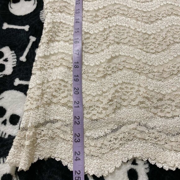 ORCHID Vintage cream lace short sleeve top ~ SMALL MEDIUM boho whismigoth blouse - Picture 7 of 14